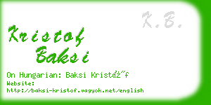 kristof baksi business card